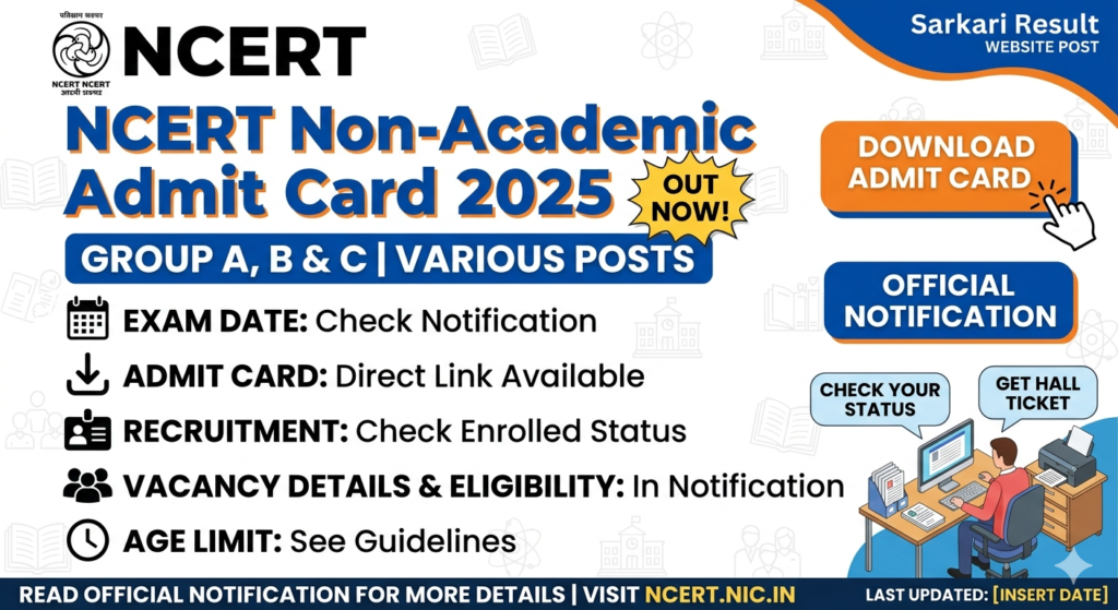 NCERT  Admit Card 2025