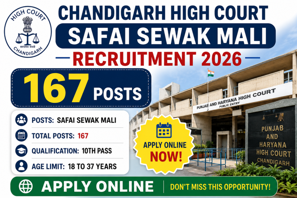 Chandigarh High Court Safai Sewak Mali Recruitment 2026